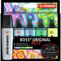STABILO BOSS ORIGINAL ARTY Highlighter - Wallet of 5 - Cool Colours