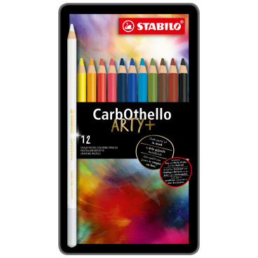 STABILO Carbothello Colouring Pencils - ARTY- Assorted Colours (Tin of 12)