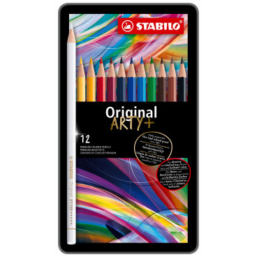 STABILO Original Colouring Pencils - ARTY -Assorted Colours (Tin of 12)