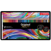 STABILO Original Colouring Pencils - ARTY - Assorted Colours (Tin of 38)