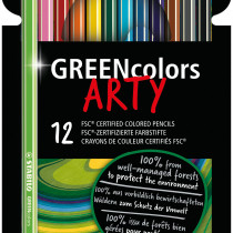 STABILO GREENcolors ARTY Colouring Pencil - Wallet of 12 - Assorted Colours