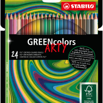 STABILO GREENcolors ARTY Colouring Pencil - Wallet of 24 - Assorted Colours