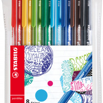 STABILO pointMax Nylon Tip Writing Pen- Wallet of 8 - Assorted Colours