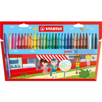 STABILO power Fibre Tip Pen - Wallet of 30 - Assorted colours