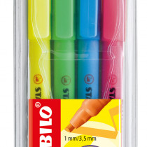STABILO flash Highlighter - Wallet of 4 - Assorted Colours