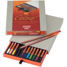 Bruynzeel Design Colour Chalk Pencils - Assorted Colours (Pack of 12)