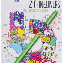 Bruynzeel Fineliner Pens - Assorted Colours (Pack of 24)