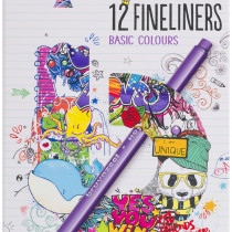 Bruynzeel Fineliner Pens - Assorted Colours (Pack of 12)
