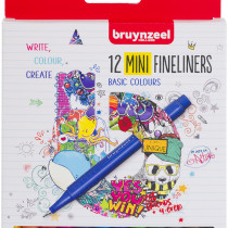 Bruynzeel Mini Fineliner Pens - Assorted Colours (Pack of 12)