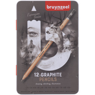 Bruynzeel Expression Graphite Pencils - Assorted Grades (Tin of 12)