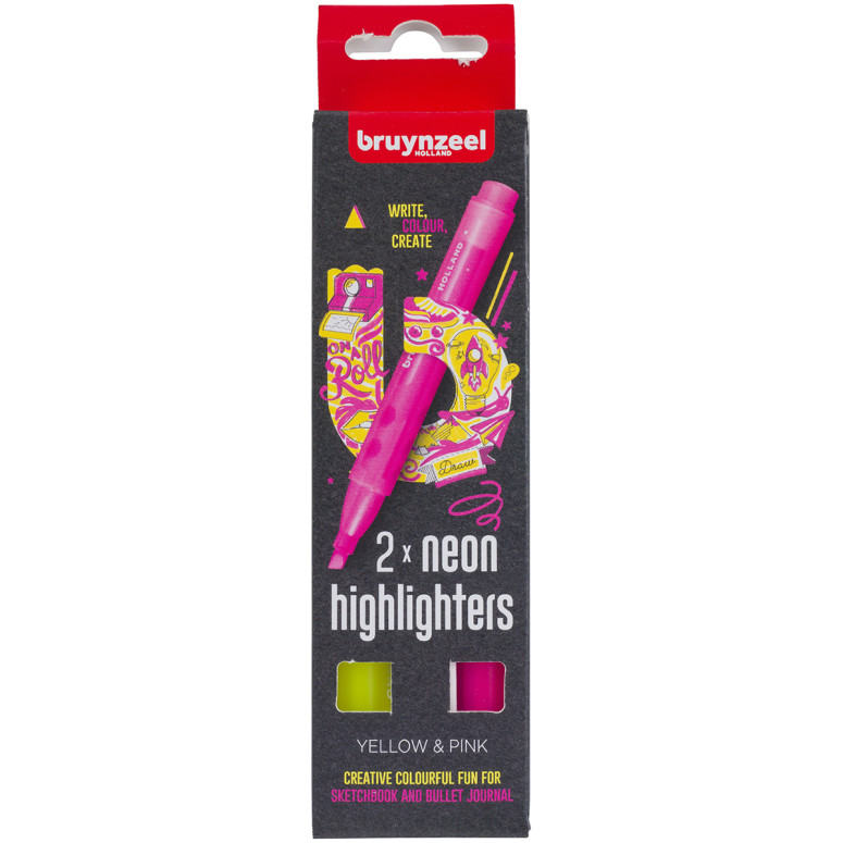 Bruynzeel Highlighters - Yellow & Pink (Pack of 2)