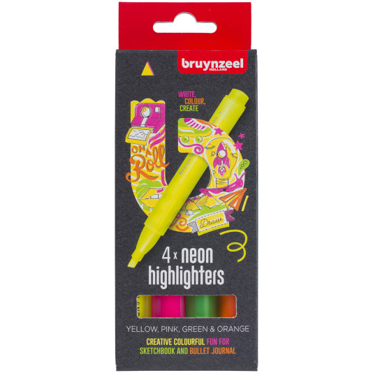 Bruynzeel Highlighters - Neon Colours (Pack of 4)