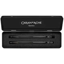 Caran d'Ache 849 Ballpoint Pen & 849 Mechanical Pencil Set - 0.7mm - Black Edition