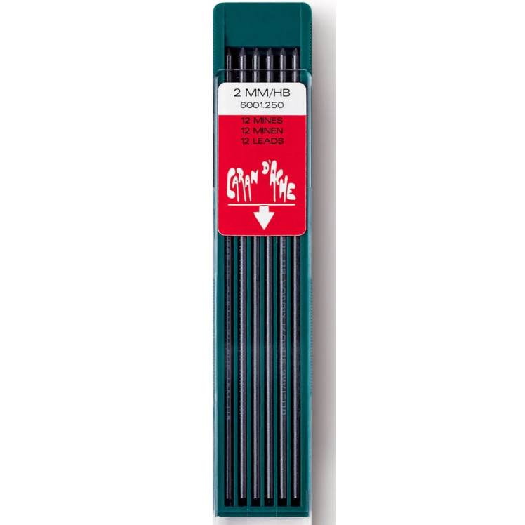 Caran d'Ache Lead Refill - 2mm - HB (Pack of 12)