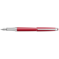 Caran d'Ache Léman Slim Fountain Pen - Scarlet Red Lacquer Rhodium Trim