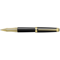 Caran d'Ache Léman Rollerball Pen - Ebony Black Lacquer Gold Trim