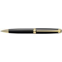 Caran d'Ache Léman Ballpoint Pen - Ebony Black Lacquer Gold Trim