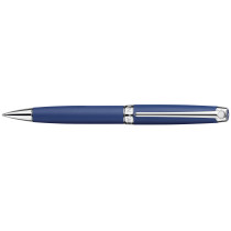 Caran d'Ache Léman Ballpoint Pen - Blue Night Lacquer Rhodium Trim