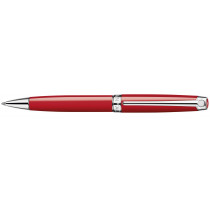 Caran d'Ache Léman Ballpoint Pen - Scarlet Red Lacquer Rhodium Trim