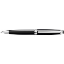 Caran d'Ache Léman Ballpoint Pen - Ebony Black Lacquer Rhodium Trim