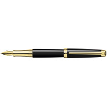 Caran d'Ache Léman Fountain Pen - Ebony Black Lacquer Gold Trim