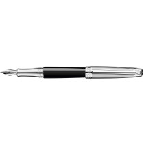 Caran d'Ache Léman Fountain Pen - Bi-Colour Black Lacquer Rhodium Trim