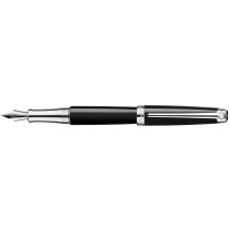 Caran d'Ache Léman Fountain Pen - Ebony Black Lacquer Rhodium Trim