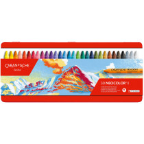 Caran d'Ache NeoColour Wax Pastels - Assorted Colours - Metal Box of 30