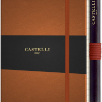 Castelli Tucson Hardback Pocket Notebook - Ruled - Chestnut