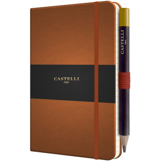 Castelli Tucson Hardback Pocket Notebook - Ruled - Chestnut