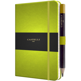 Castelli Tucson Hardback Pocket Notebook - Ruled - Neon Green