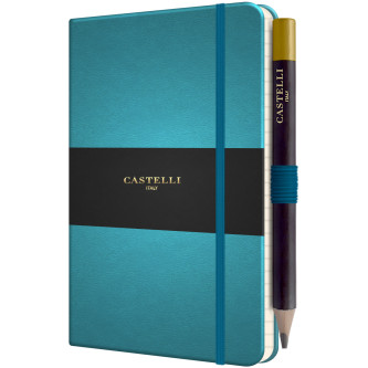 Castelli Tucson Hardback Pocket Notebook - Ruled - Blue Curacao