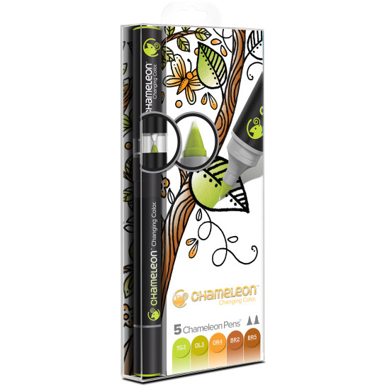 Chameleon Blendable Marker Pens - Earth Tones (Pack of 5)