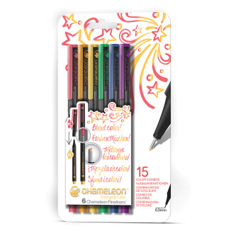 Chameleon Fineliner Pens - Primary Colours (Pack of 6)