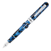 Conklin Mark Twain Crescent Filler Fountain Pen - Vintage Blue Chrome Trim