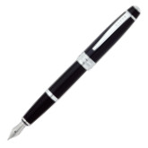 Cross Bailey Fountain Pen - Black Lacquer Chrome Trim