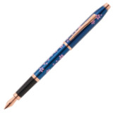 Cross Century II Cherry Blossom Fountain Pen -  Blue Lacquer with Rose Gold Trim