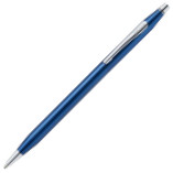 Cross Classic Century Ballpoint Pen - Cobalt Blue Engraved Diamond Pattern with Chrome Trim