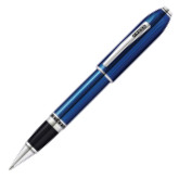 Cross Peerless Rollerball Pen - Quartz Blue Engraved Lacquer with Platinum-plated Trim