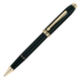 Cross Townsend Rollerball Pen - Black Lacquer Gold Trim