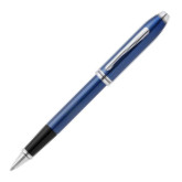 Cross Townsend Rollerball Pen - Cobalt Blue Engraved Diamond Pattern with Chrome Trim