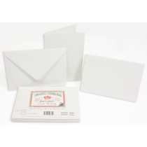 Crown Mill Classics C6 Set of 10 Folded Cards and Envelopes - White