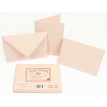 Crown Mill Classics C6 Set of 10 Folded Cards and Envelopes - Pink