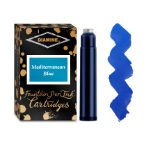 Diamine Ink Cartridge - Mediterranean Blue (Pack of 18)