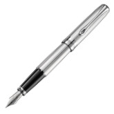 Diplomat Excellence A2 Fountain Pen - Guilloche Lined Chrome