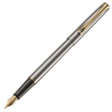 Diplomat Traveller Fountain Pen - Stainless Steel Gold Trim