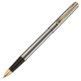 Diplomat Traveller Rollerball Pen - Stainless Steel Gold Trim