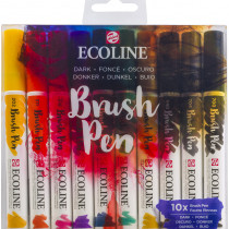 Ecoline Brush Pen Set - Dark Colours (Pack of 10)