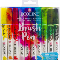 Ecoline Brush Pen Set - Bright Colours (Pack of 10)