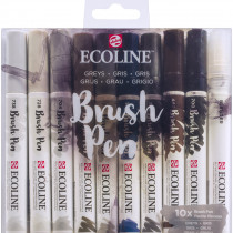 Ecoline Brush Pen Set - Grey Colours (Pack of 10)